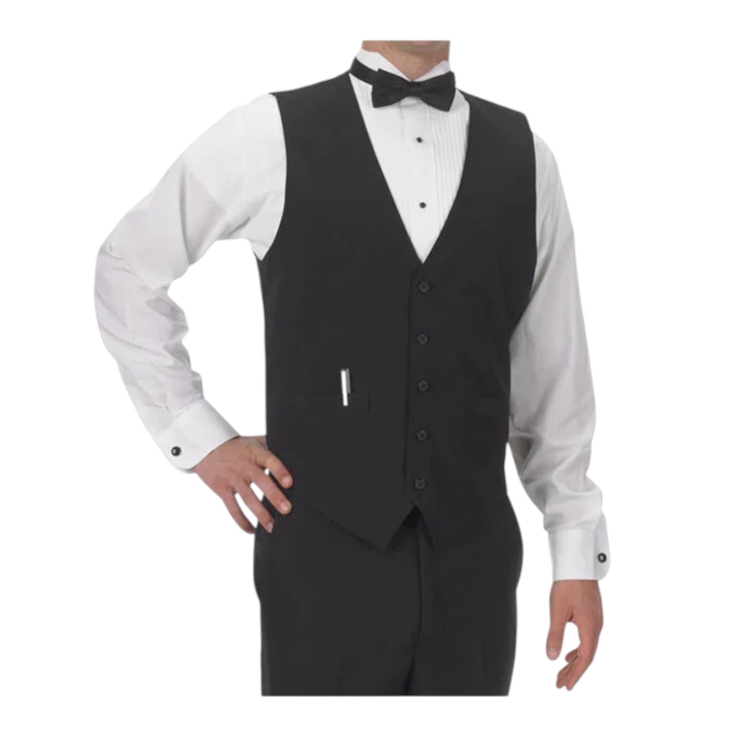 Men's Black Vest 5 button Classic Style