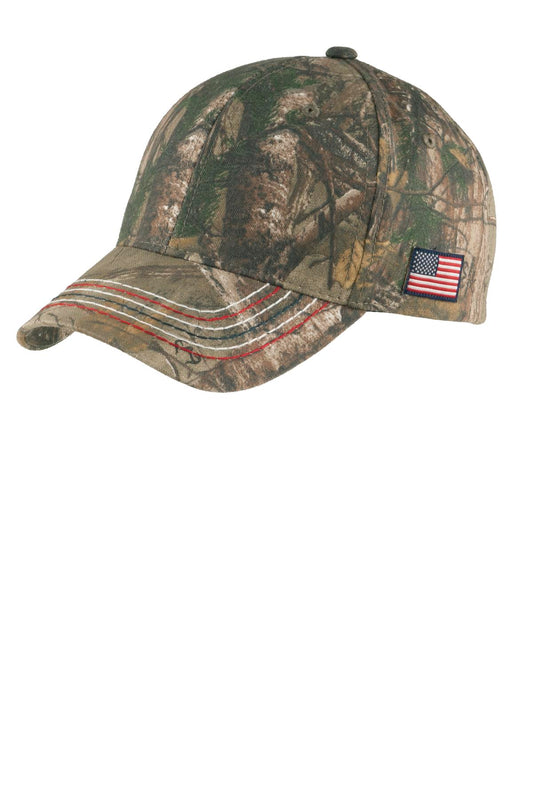Port & Co ™ Americana Contrast Stitch Camouflage Cap. C909