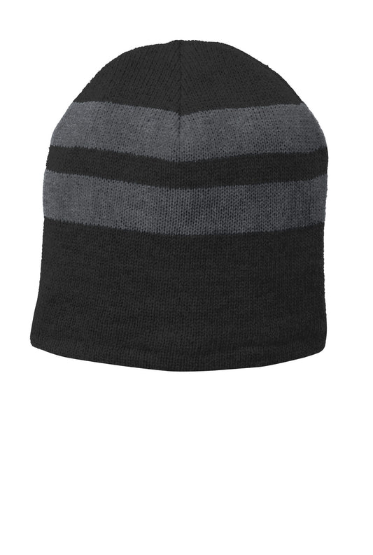 Port & Co ™ Fleece-Lined Striped Beanie Cap. C922