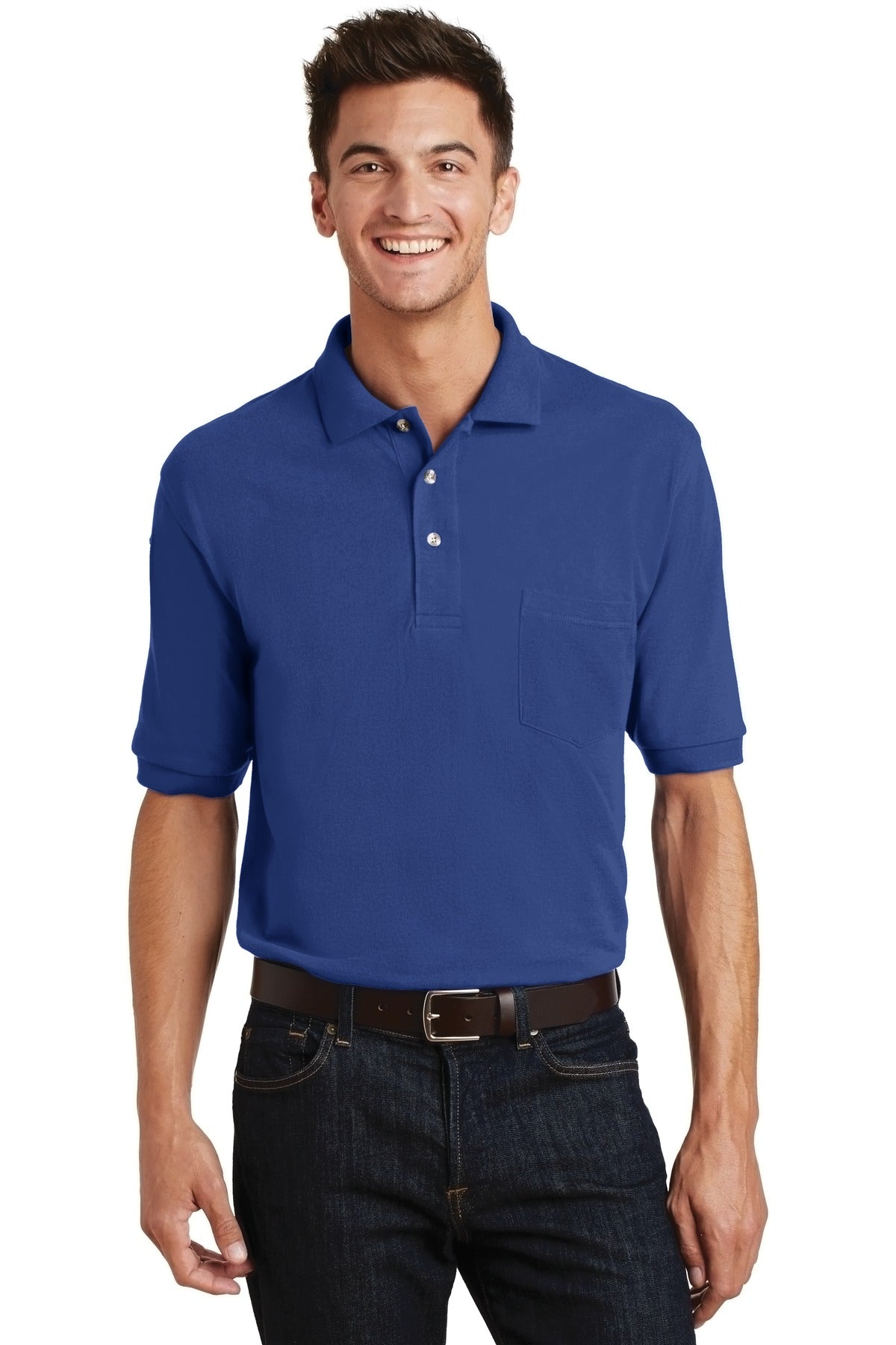 Port Authority ® Heavyweight Cotton Pique Polo with Pocket. K420P