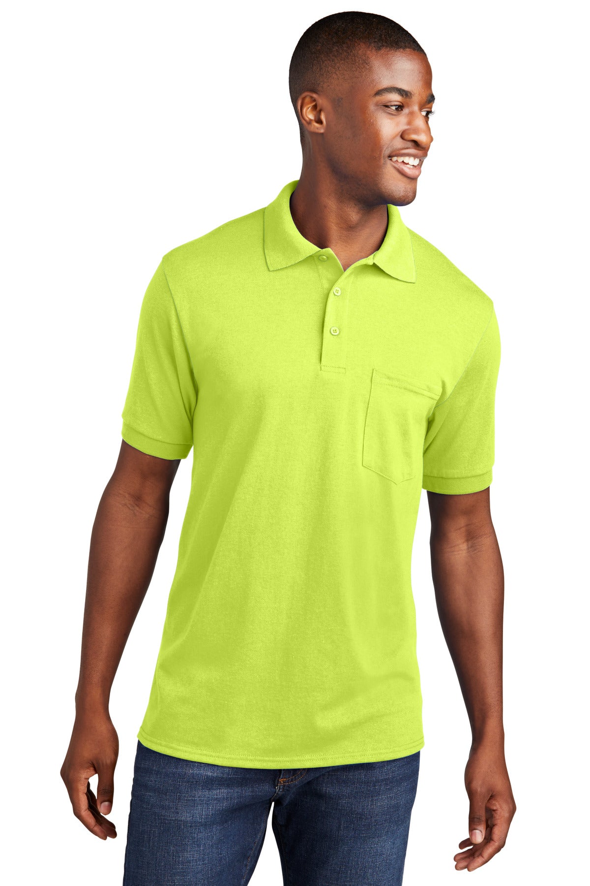 Port & Co ™ Core Blend Jersey Knit Pocket Polo. KP55P