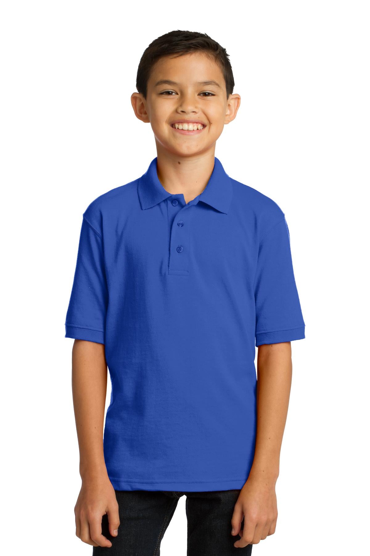 Port & Co ™ Youth Core Blend Jersey Knit Polo. KP55Y