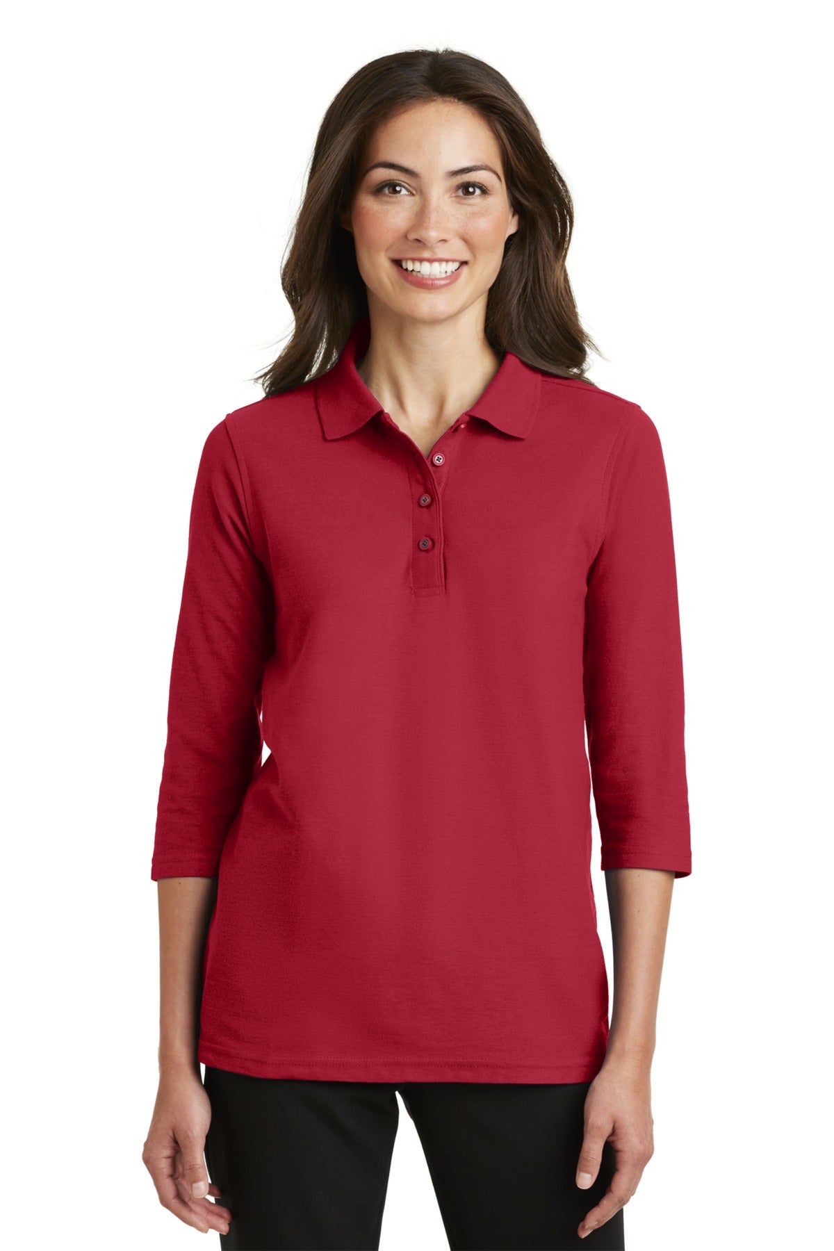 Port Authority ® Women's Silk Touch™ 3/4-Sleeve Polo. L562