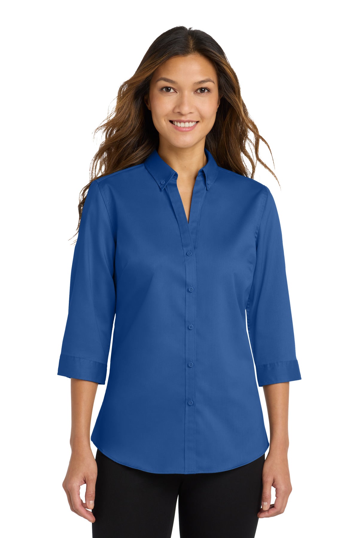 Port Authority ® Women's 3/4-Sleeve SuperPro ™ Twill Shirt. L665