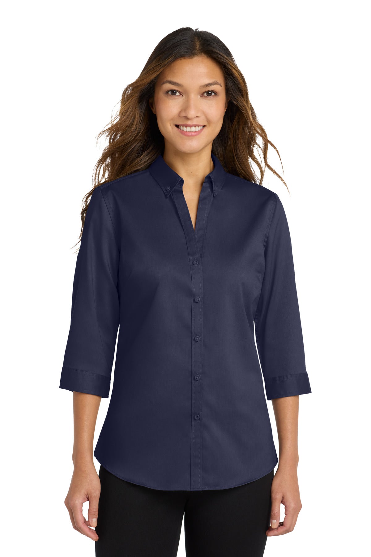 Port Authority ® Women's 3/4-Sleeve SuperPro ™ Twill Shirt. L665