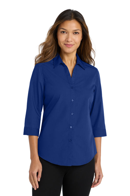 Port Authority ® Women's 3/4-Sleeve Carefree Poplin Shirt. LW102