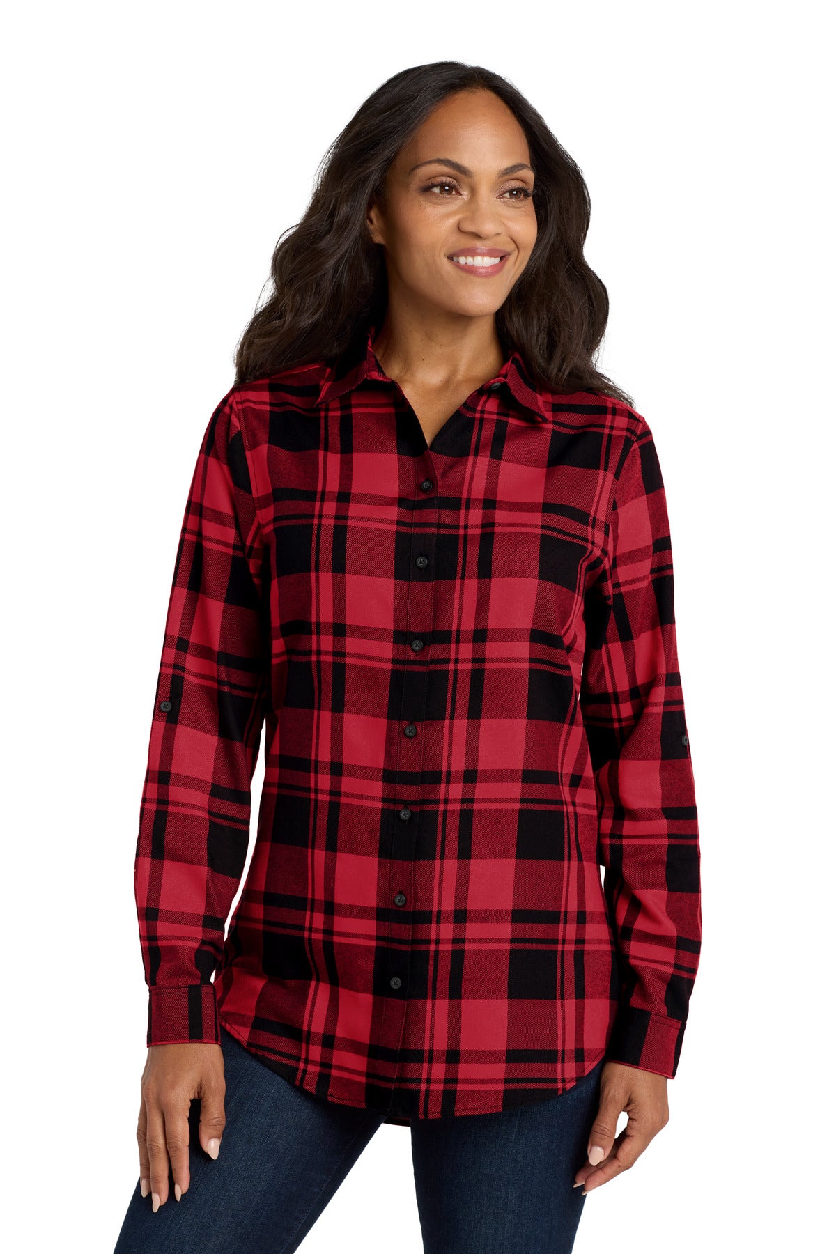 Port Authority ® Women's Plaid Flannel Tunic . LW668