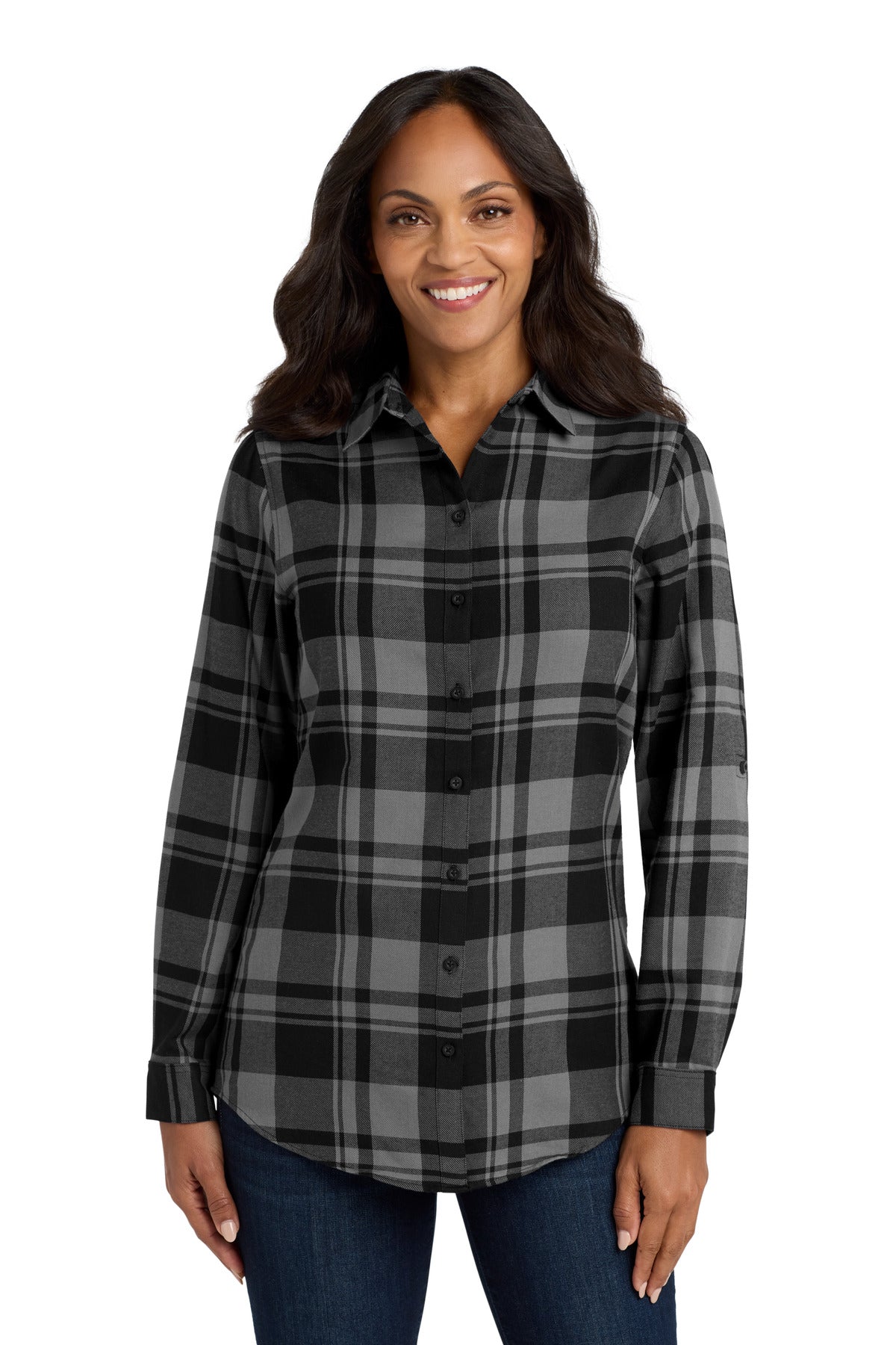 Port Authority ® Women's Plaid Flannel Tunic . LW668