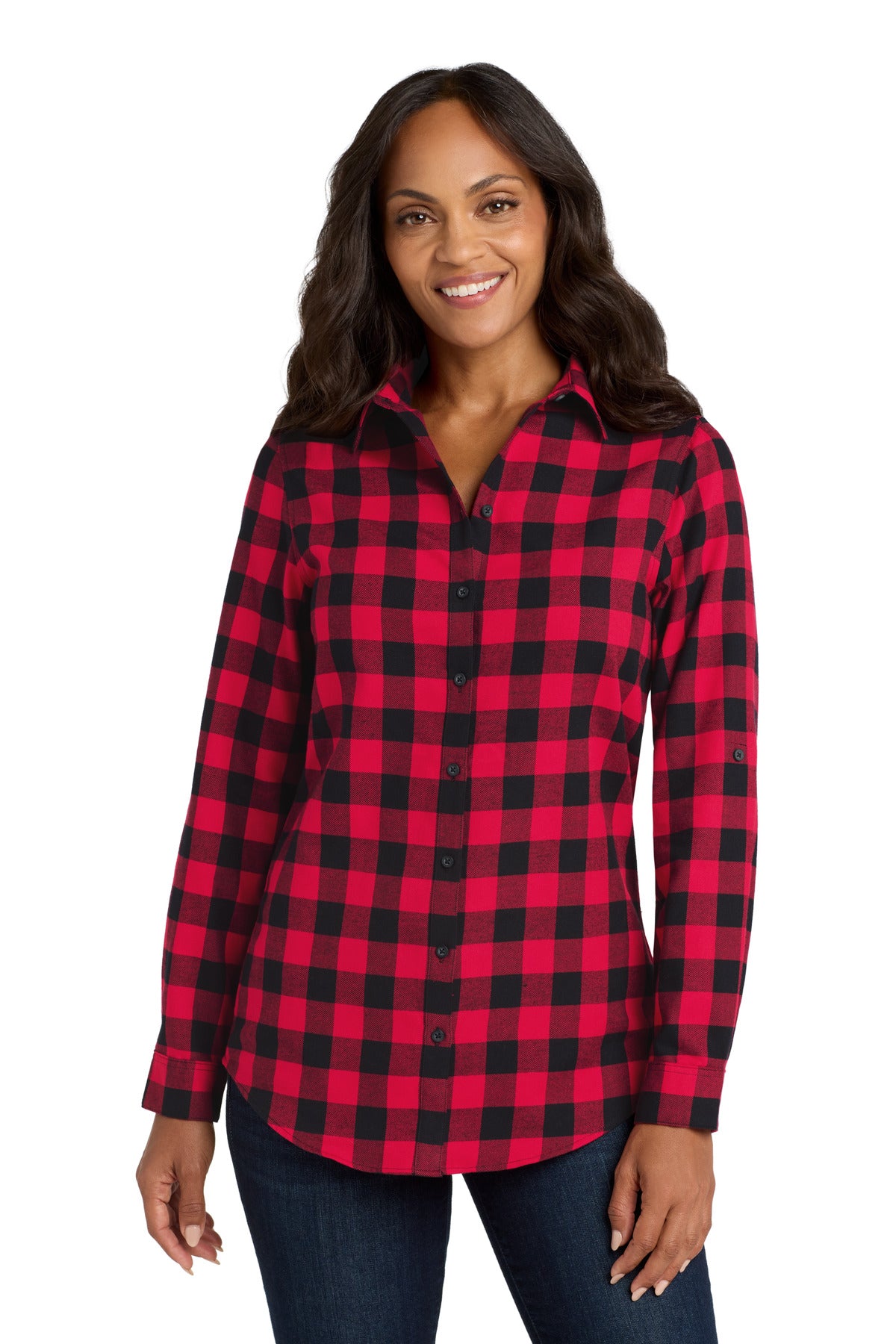 Port Authority ® Women's Plaid Flannel Tunic . LW668