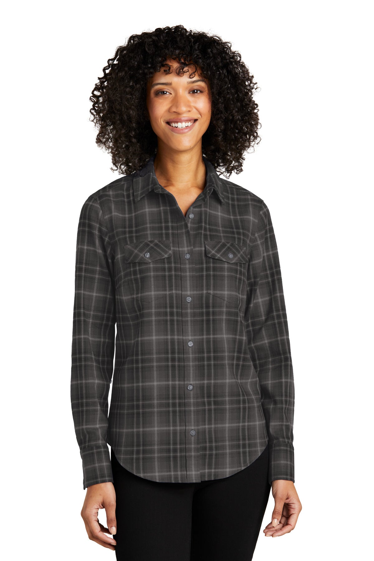 Port Authority ® Women's Long Sleeve Ombre Plaid Shirt LW672
