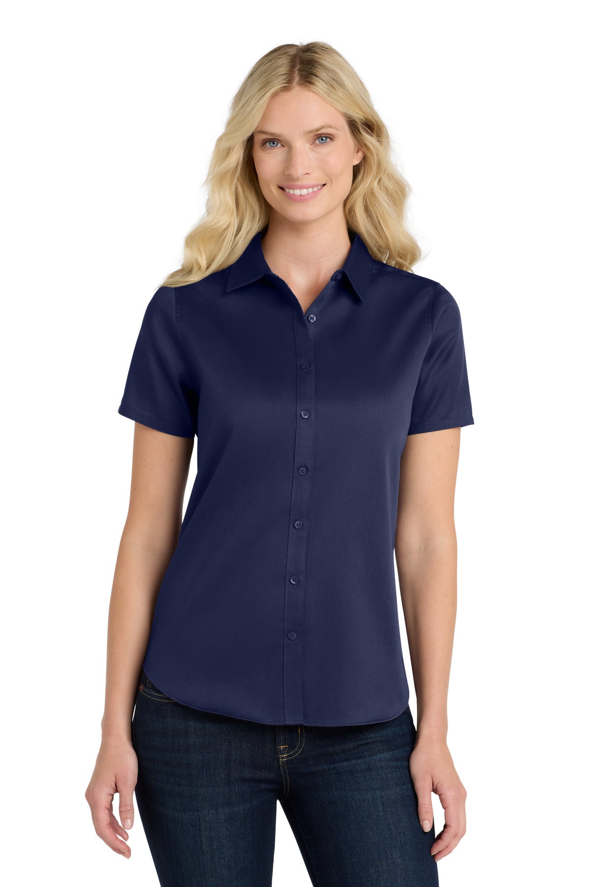 Port Authority ® Women's Short Sleeve SuperPro React ™ Twill Shirt. LW809