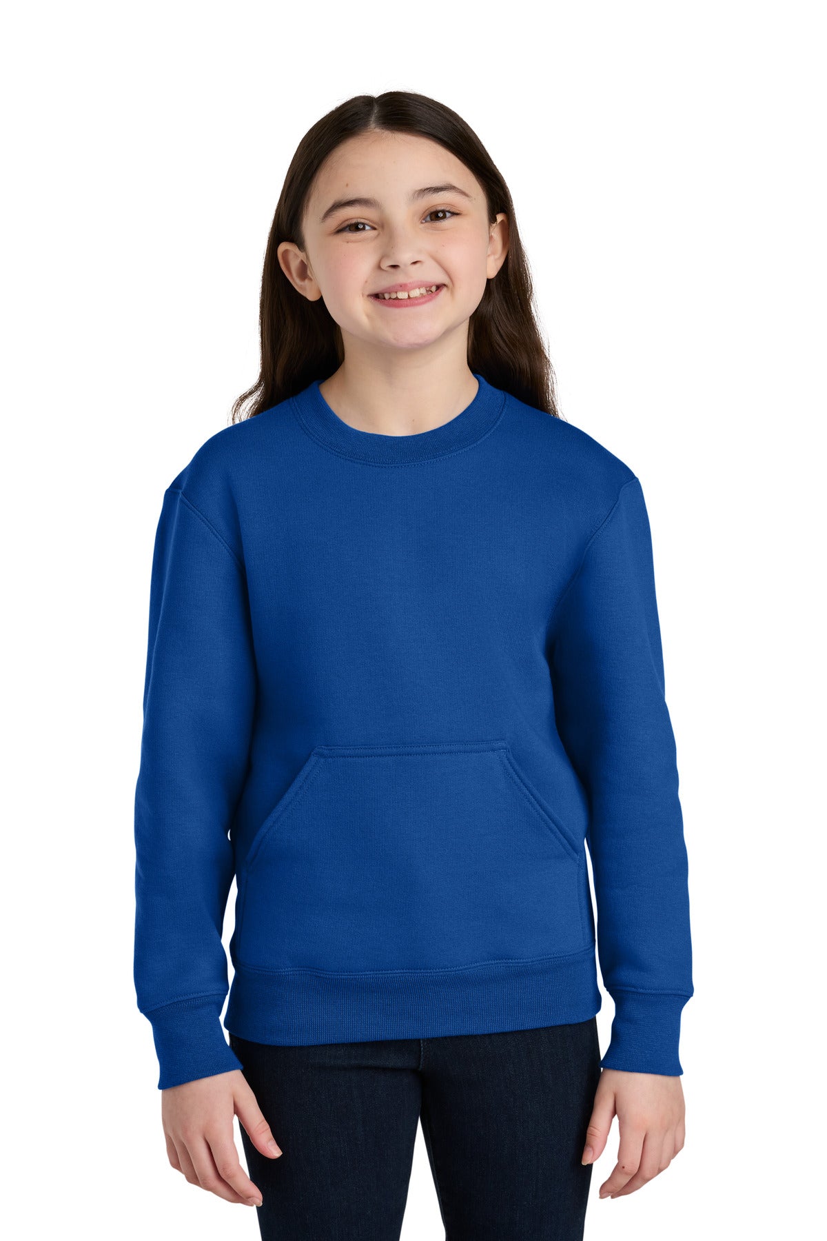 Port & Co ™ Youth Core Fleece Crewneck Pocket Sweatshirt PC78YPKT