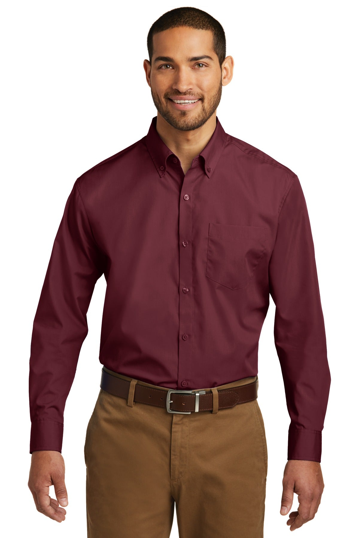 Port Authority ® Long Sleeve Carefree Poplin Shirt. W100