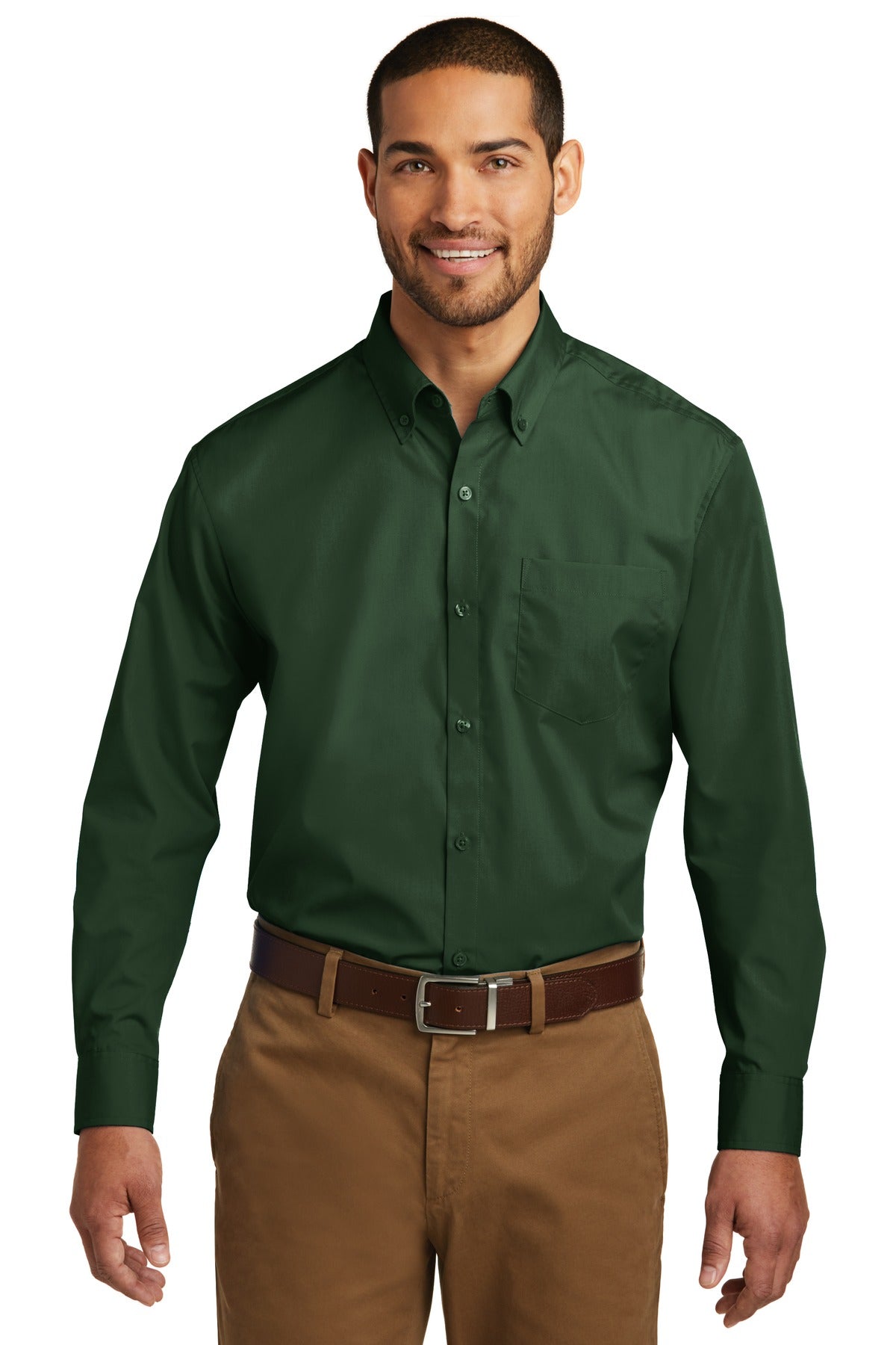 Port Authority ® Long Sleeve Carefree Poplin Shirt. W100