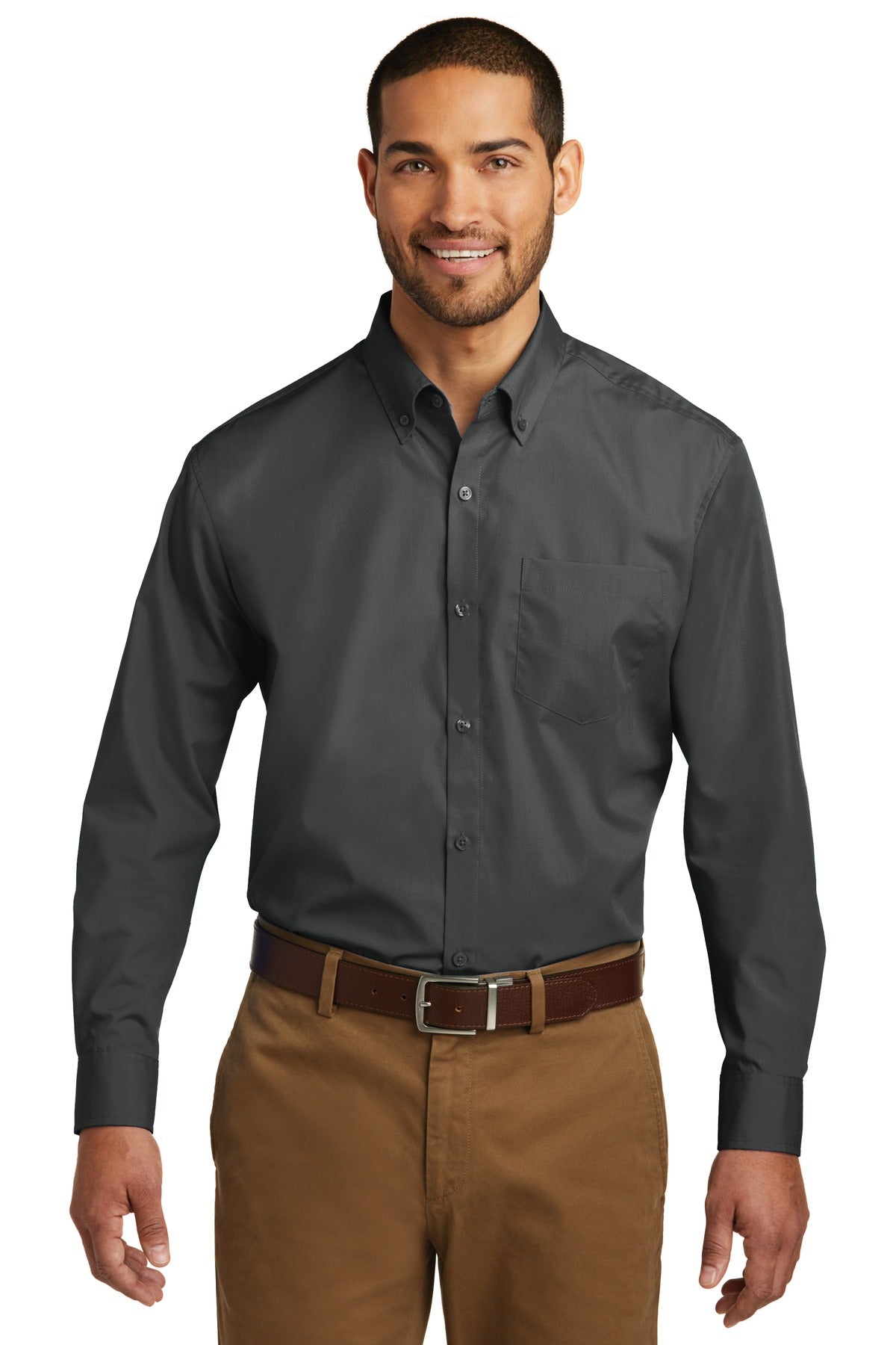 Port Authority ® Long Sleeve Carefree Poplin Shirt. W100