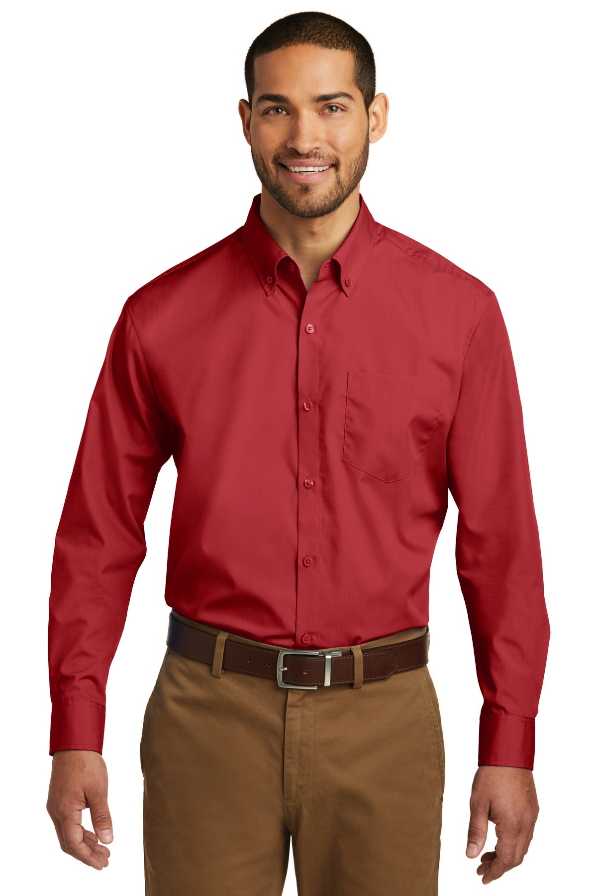 Port Authority ® Long Sleeve Carefree Poplin Shirt. W100