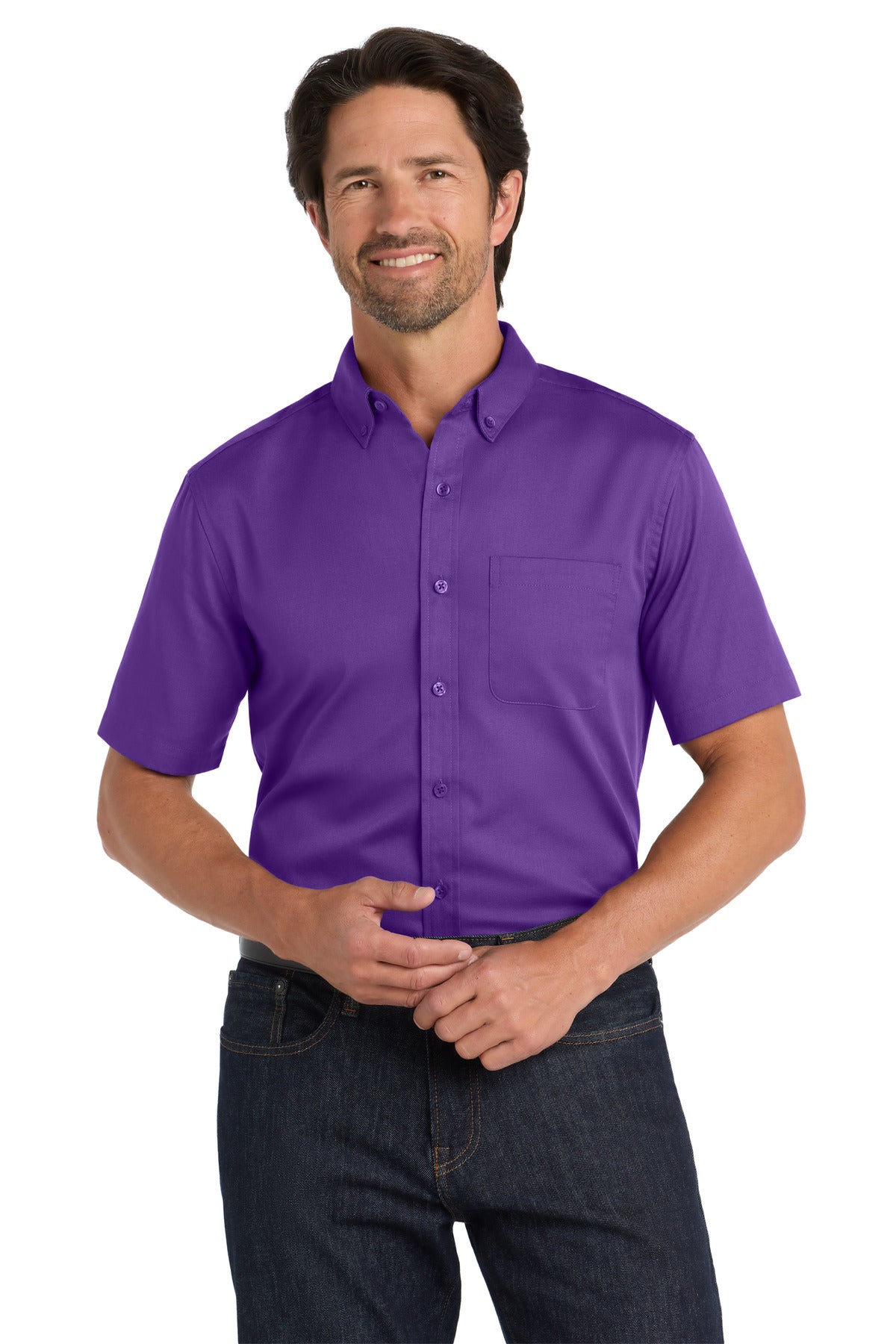 Port Authority ® Short Sleeve SuperPro React ™ Twill Shirt. W809